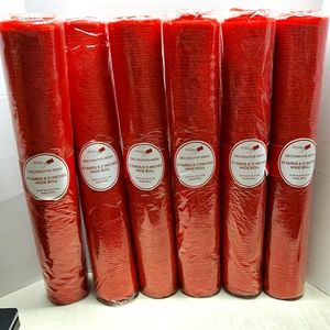 6 rolls of Holiday mesh ribbon 21" x 12yds red